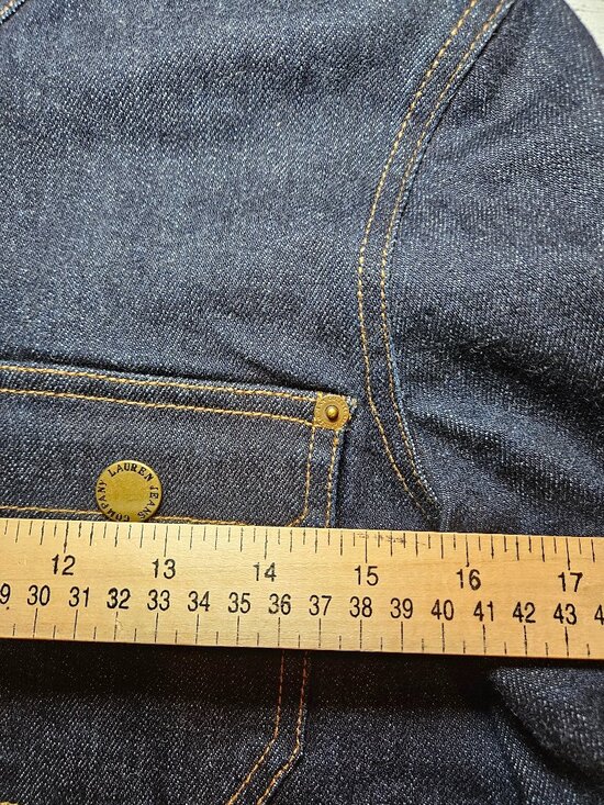 Lauren Jeans Co Ralph Lauren Dark Wash Vintage Utility Cargo Denim Jacket M - Picture 7 of 12